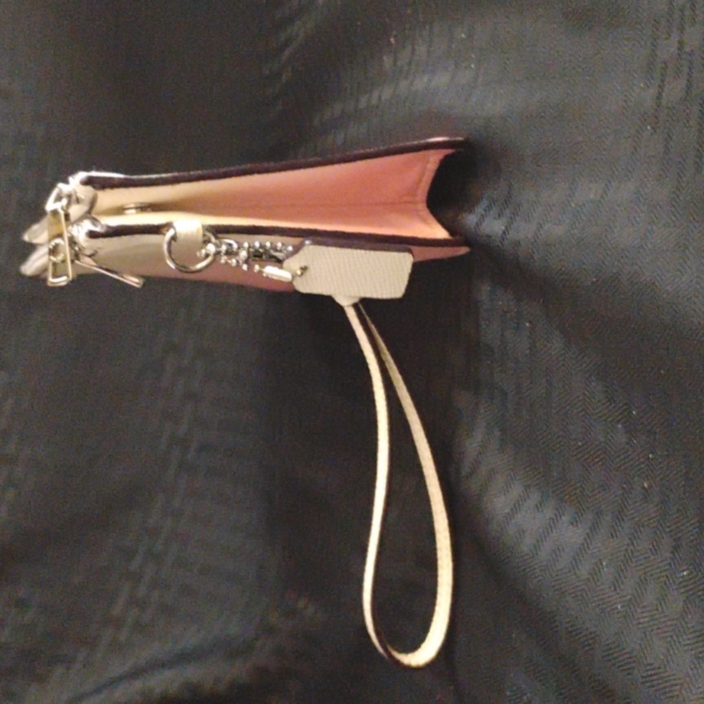 Coach White To Pink Gradient Leather Wristlet (Lightly Used) - Picture 3 of 7
